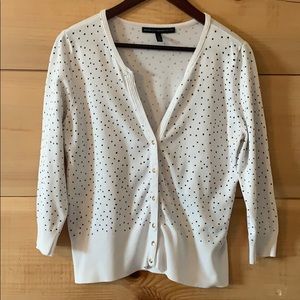 White House Black Market polka dot cardigan
